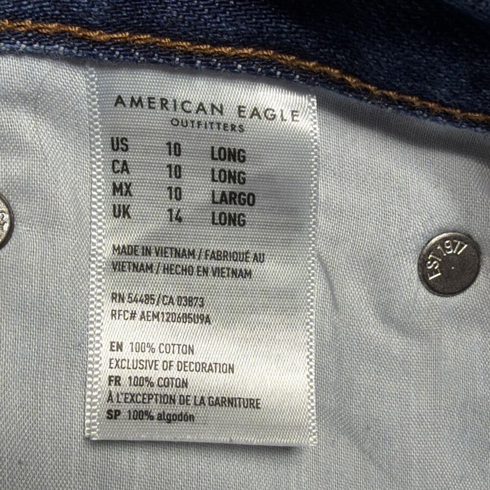 American Eagle Distressed Wide Leg Crop - Size 10 Long - Button Fly/Raw Hem - Picture 14 of 16